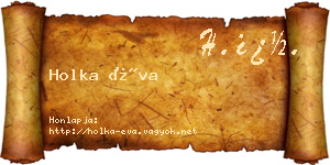 Holka Éva névjegykártya
